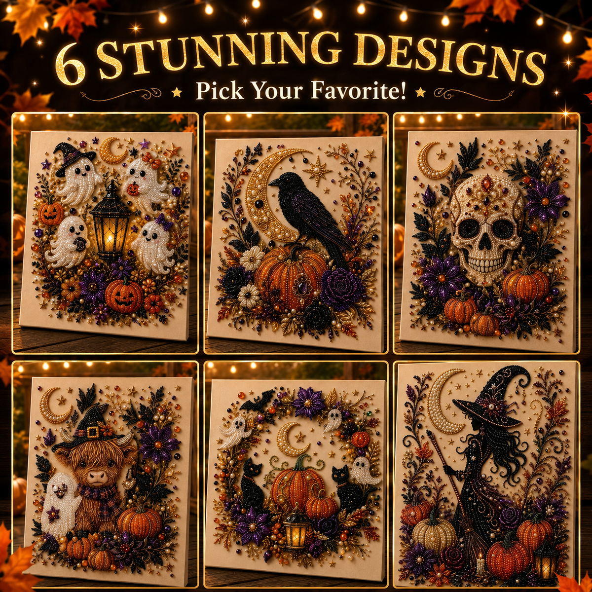👻✨ Halloween Pearl Art DIY Kit – Turn Tiny Pearls into Spooky-Cute Magic