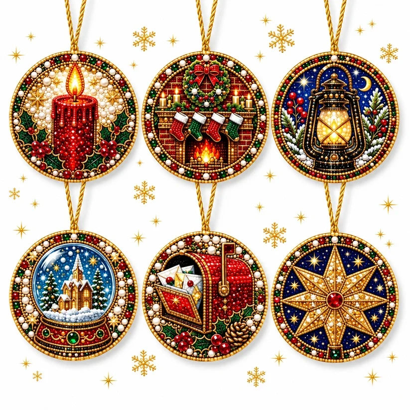 Christmas Craft Favorite — 6-Piece DIY Diamond Painting Ornament Kit