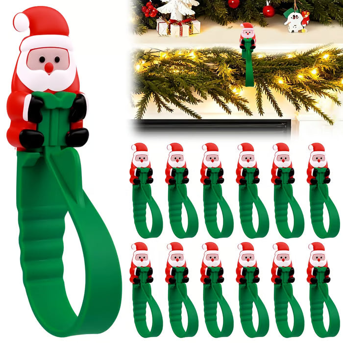 🎄🎅 Santa Claus Adhesive Hooks (12-Pack) — no drills, no nails, just peel, stick, and hang