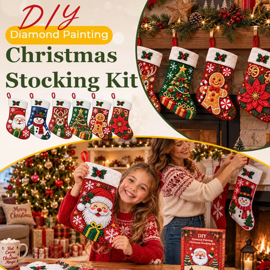 🎄 DIY Diamond Painting Christmas Stocking Kit | 6 Festive Designs