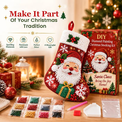 🎄 DIY Diamond Painting Christmas Stocking Kit | 6 Festive Designs