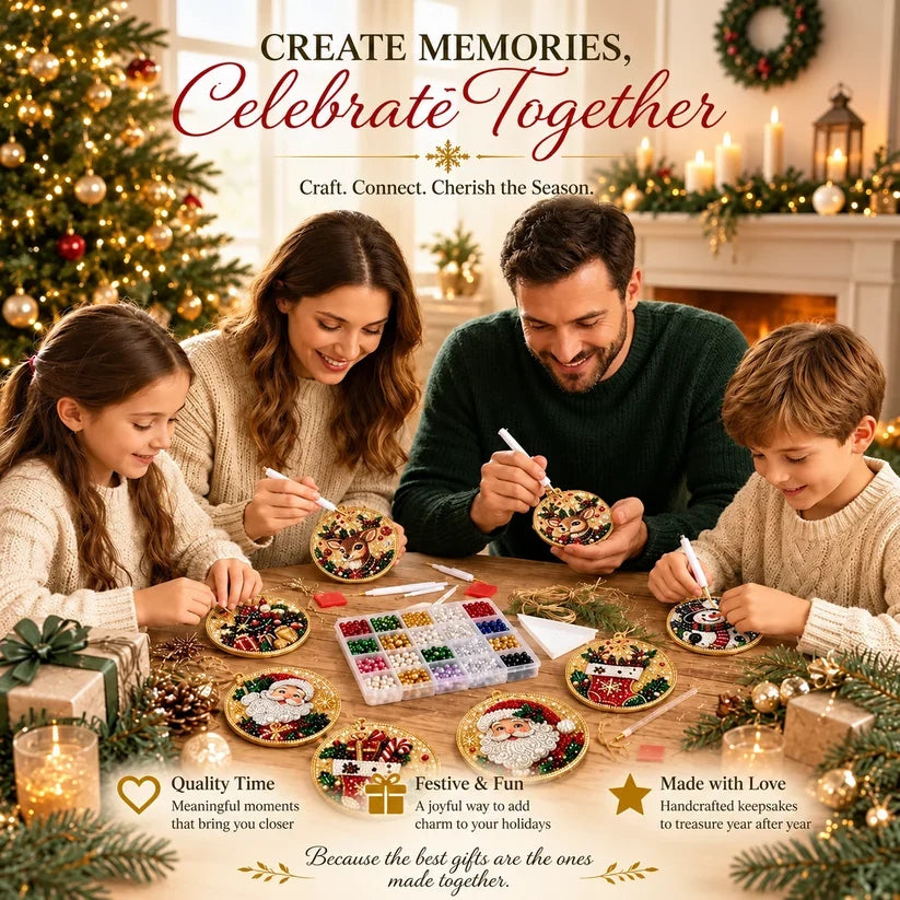 Christmas Craft Favorite — 6-Piece DIY Diamond Painting Ornament Kit