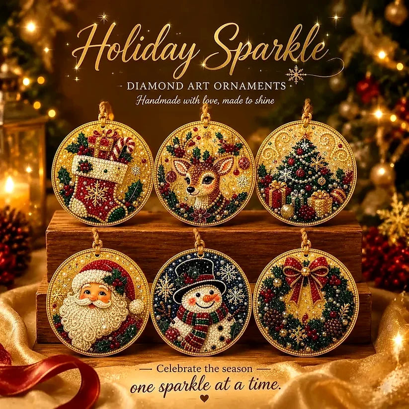 Christmas Craft Favorite — 6-Piece DIY Diamond Painting Ornament Kit