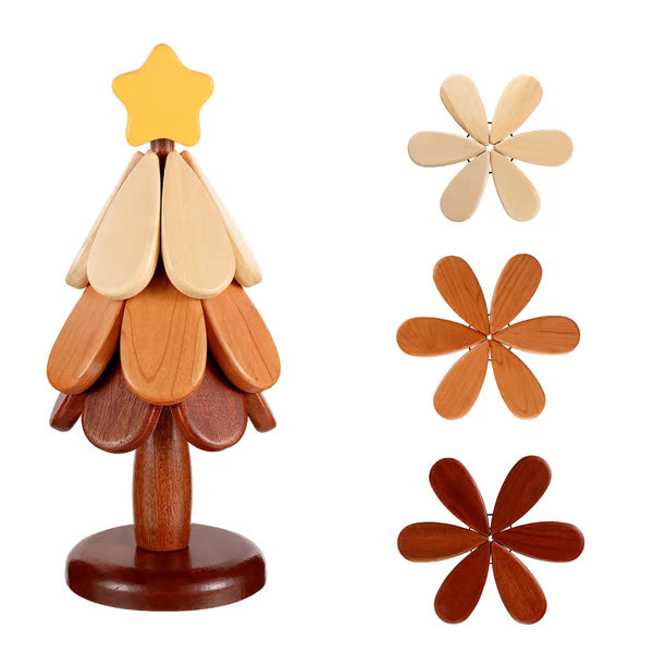🌲Natural Wooden Tree Trivets for Hot Dishes