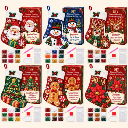 🎄 DIY Diamond Painting Christmas Stocking Kit | 6 Festive Designs