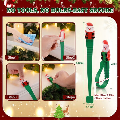 🎄🎅 Santa Claus Adhesive Hooks (12-Pack) — no drills, no nails, just peel, stick, and hang