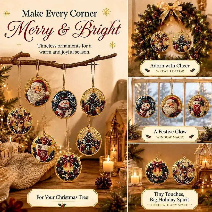 Christmas Craft Favorite — 6-Piece DIY Diamond Painting Ornament Kit
