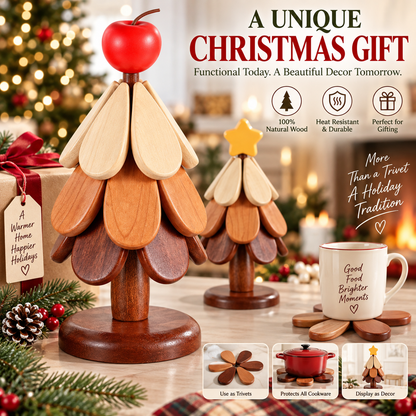 🌲Natural Wooden Tree Trivets for Hot Dishes